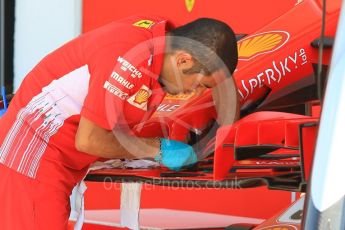 World © Octane Photographic Ltd. Formula 1 – Hungarian GP - Pitlane. Scuderia Ferrari SF71-H. Hungaroring, Budapest, Hungary. Thursday 26th July 2018.