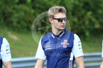 World © Octane Photographic Ltd. Formula 1 – Hungarian GP - Track Walk. Williams Martini Racing FW41 – Sergey Sirotkin. Hungaroring, Budapest, Hungary. Thursday 26th July 2018.