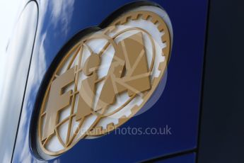 World © Octane Photographic Ltd. Formula 1 – Hungarian GP - Paddock. FIA logo. Hungaroring, Budapest, Hungary. Thursday 26th July 2018.