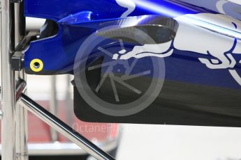 World © Octane Photographic Ltd. Formula 1 – Hungarian GP - Pit Lane. Scuderia Toro Rosso STR13. Hungaroring, Budapest, Hungary. Thursday 26th July 2018.