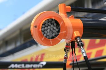 World © Octane Photographic Ltd. Formula 1 – Hungarian GP - Pit Lane. McLaren MCL33. Hungaroring, Budapest, Hungary. Thursday 26th July 2018.