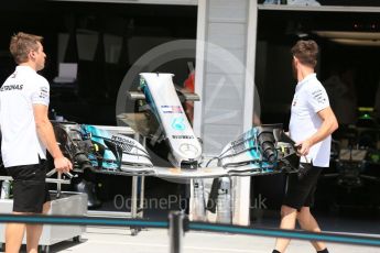 World © Octane Photographic Ltd. Formula 1 – Hungarian GP - Pit Lane. Mercedes AMG Petronas Motorsport AMG F1 W09 EQ Power+. Hungaroring, Budapest, Hungary. Thursday 26th July 2018.