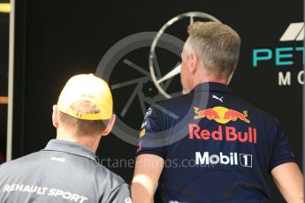 World © Octane Photographic Ltd. Formula 1 - Hungarian GP - Paddock. Jonathan Wheatley - Team Manager of Red Bull Racing heads into the Mercedes Media centre. Hungaroring, Budapest, Hungary. Thursday 26th July 2018.