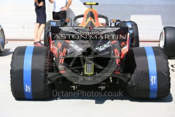 World © Octane Photographic Ltd. Formula 1 – Hungarian GP - Pit Lane. Aston Martin Red Bull Racing TAG Heuer RB14. Hungaroring, Budapest, Hungary. Thursday 26th July 2018.