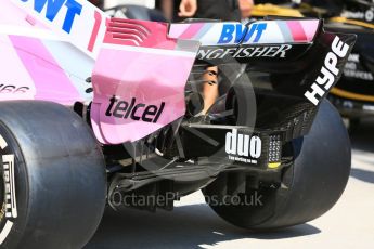 World © Octane Photographic Ltd. Formula 1 – Hungarian GP - Pit Lane. Sahara Force India VJM11. Hungaroring, Budapest, Hungary. Thursday 26th July 2018.