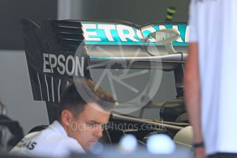 World © Octane Photographic Ltd. Formula 1 – Hungarian GP - Pit Lane. Mercedes AMG Petronas Motorsport AMG F1 W09 EQ Power+. Hungaroring, Budapest, Hungary. Thursday 26th July 2018.