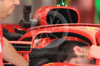 World © Octane Photographic Ltd. Formula 1 – Hungarian GP - Pit Lane. Scuderia Ferrari SF71-H. Hungaroring, Budapest, Hungary. Thursday 26th July 2018.