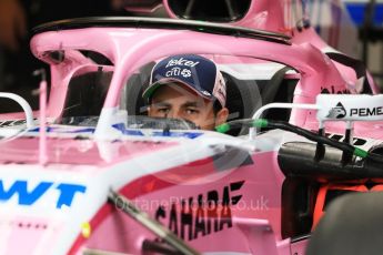 World © Octane Photographic Ltd. Formula 1 – Hungarian GP - Pit Lane. Sahara Force India VJM11 - Sergio Perez. Hungaroring, Budapest, Hungary. Thursday 26th July 2018.