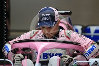 World © Octane Photographic Ltd. Formula 1 – Hungarian GP - Pit Lane. Sahara Force India VJM11 - Sergio Perez. Hungaroring, Budapest, Hungary. Thursday 26th July 2018.