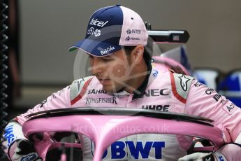 World © Octane Photographic Ltd. Formula 1 – Hungarian GP - Pit Lane. Sahara Force India VJM11 - Sergio Perez. Hungaroring, Budapest, Hungary. Thursday 26th July 2018.