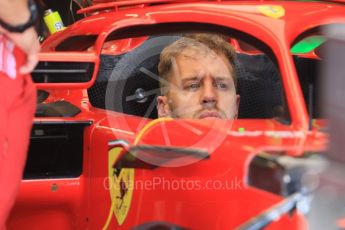 World © Octane Photographic Ltd. Formula 1 – Hungarian GP - Pit Lane. Scuderia Ferrari SF71-H – Sebastian Vettel. Hungaroring, Budapest, Hungary. Thursday 26th July 2018.