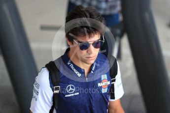 World © Octane Photographic Ltd. Formula 1 – Hungarian GP - Paddock. Williams Martini Racing – Lance Stroll. Hungaroring, Budapest, Hungary. Thursday 26th July 2018.