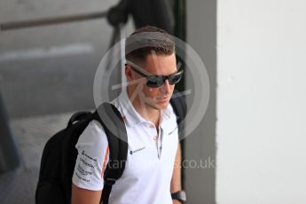 World © Octane Photographic Ltd. Formula 1 – Hungarian GP - Paddock. McLaren – Stoffel Vandoorne. Hungaroring, Budapest, Hungary. Thursday 26th July 2018.