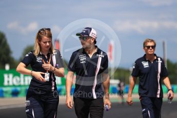 World © Octane Photographic Ltd. Formula 1 – Hungarian GP - Track walk. Sahara Force India - Sergio Perez. Hungaroring, Budapest, Hungary. Thursday 26th July 2018.