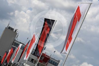 World © Octane Photographic Ltd. Formula 1 – Hungarian GP - Track walk. Formula 1 flag. Hungaroring, Budapest, Hungary. Thursday 26th July 2018.