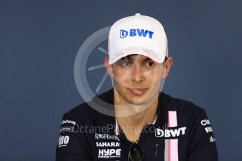 World © Octane Photographic Ltd. Formula 1 – Hungarian GP - FIA Drivers’ Press Conference. Sahara Force India - Esteban Ocon. Hungaroring, Budapest, Hungary. Thursday 26th July 2018.