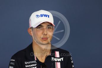World © Octane Photographic Ltd. Formula 1 – Hungarian GP - FIA Drivers’ Press Conference. Sahara Force India - Esteban Ocon. Hungaroring, Budapest, Hungary. Thursday 26th July 2018.