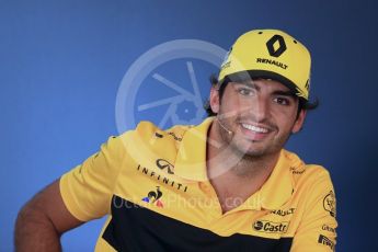 World © Octane Photographic Ltd. Formula 1 – Hungarian GP - FIA Drivers’ Press Conference. Renault Sport F1 Team – Carlos Sainz. Hungaroring, Budapest, Hungary. Thursday 26th July 2018.
