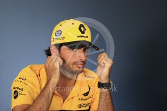 World © Octane Photographic Ltd. Formula 1 – Hungarian GP - FIA Drivers’ Press Conference. Renault Sport F1 Team – Carlos Sainz. Hungaroring, Budapest, Hungary. Thursday 26th July 2018.