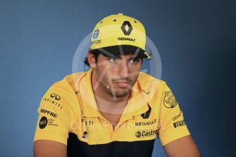 World © Octane Photographic Ltd. Formula 1 – Hungarian GP - FIA Drivers’ Press Conference. Renault Sport F1 Team – Carlos Sainz. Hungaroring, Budapest, Hungary. Thursday 26th July 2018.