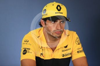 World © Octane Photographic Ltd. Formula 1 – Hungarian GP - FIA Drivers’ Press Conference. Renault Sport F1 Team – Carlos Sainz. Hungaroring, Budapest, Hungary. Thursday 26th July 2018.