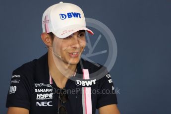 World © Octane Photographic Ltd. Formula 1 – Hungarian GP - FIA Drivers’ Press Conference. Sahara Force India - Esteban Ocon. Hungaroring, Budapest, Hungary. Thursday 26th July 2018.