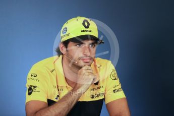World © Octane Photographic Ltd. Formula 1 – Hungarian GP - FIA Drivers’ Press Conference. Renault Sport F1 Team – Carlos Sainz. Hungaroring, Budapest, Hungary. Thursday 26th July 2018.
