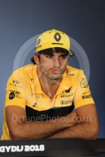 World © Octane Photographic Ltd. Formula 1 – Hungarian GP - FIA Drivers’ Press Conference. Renault Sport F1 Team – Carlos Sainz. Hungaroring, Budapest, Hungary. Thursday 26th July 2018.