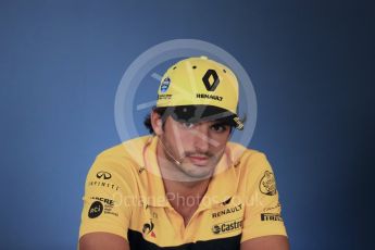 World © Octane Photographic Ltd. Formula 1 – Hungarian GP - FIA Drivers’ Press Conference. Renault Sport F1 Team – Carlos Sainz. Hungaroring, Budapest, Hungary. Thursday 26th July 2018.