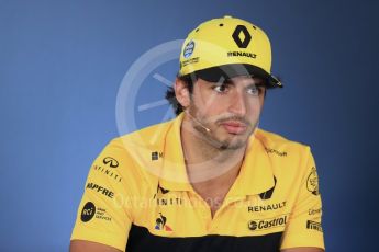 World © Octane Photographic Ltd. Formula 1 – Hungarian GP - FIA Drivers’ Press Conference. Renault Sport F1 Team – Carlos Sainz. Hungaroring, Budapest, Hungary. Thursday 26th July 2018.