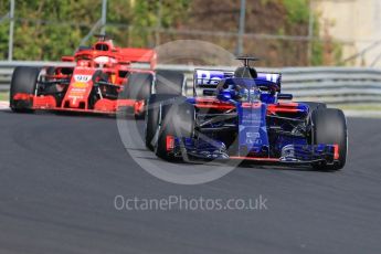 World © Octane Photographic Ltd. Formula 1 – Hungarian Post-Race Test - Day 1. Scuderia Toro Rosso STR13 – Brendon Hartley and Scuderia Ferrari SF71-H – Antonio Giovinazzi. Hungaroring, Budapest, Hungary. Tuesday 31st July 2018.