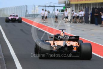World © Octane Photographic Ltd. Formula 1 – Hungarian Post-Race Test - Day 1. Sahara Force India VJM11 – Nicholas Latifi and McLaren MCL33 – Lando Norris. Hungaroring, Budapest, Hungary. Tuesday 31st July 2018.