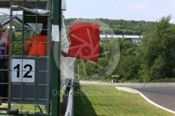 World © Octane Photographic Ltd. Formula 1 – Hungarian Post-Race Test - Day 2. Rad flag caused by the stopping of the Sahara Force India VJM11 of Nikita Mazepin at turn 11. Hungaroring, Budapest, Hungary. Wednesday 1st August 2018.
