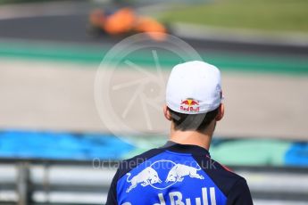 World © Octane Photographic Ltd. Formula 1 – Hungarian Post-Race Test - Day 2. McLaren MCL33 – Lando Norris watched by Scuderia Toro Rosso – Pierre Gasly. Hungaroring, Budapest, Hungary. Wednesday 1st August 2018.