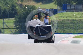 World © Octane Photographic Ltd. Formula 1 – Hungarian Post-Race Test - Day 2. Sahara Force India VJM11 – Nikita Mazepin's car is returned to the circuit. Hungaroring, Budapest, Hungary. Wednesday 1st August 2018.