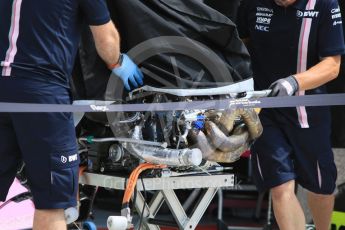 World © Octane Photographic Ltd. Formula 1 – Hungarian Post-Race Test - Day 2. Sahara Force India remove an engine from the garage – Nikita Mazepin. Hungaroring, Budapest, Hungary. Wednesday 1st August 2018.