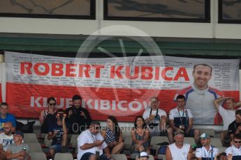 World © Octane Photographic Ltd. Formula 1 – Hungarian Post-Race Test - Day 2. Williams Martini Racing – Robert Kubica fans. Hungaroring, Budapest, Hungary. Wednesday 1st August 2018.