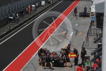 World © Octane Photographic Ltd. Formula 1 – Hungarian Post-Race Test - Day 2. Aston Martin Red Bull Racing TAG Heuer RB14 – Jake Dennis and Scuderia Toro Rosso STR13 – Sean Gelael. Hungaroring, Budapest, Hungary. Wednesday 1st August 2018.