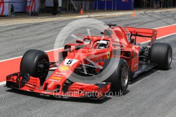 World © Octane Photographic Ltd. Formula 1 – In season test 1, day 1. Scuderia Ferrari SF71-H – Sebastian Vettel. Circuit de Barcelona-Catalunya, Spain. Tuesday 15th May 2018.
