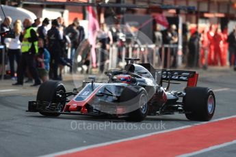 World © Octane Photographic Ltd. Formula 1 – In season test 1, day 1. Haas F1 Team VF-18 – Romain Grosjean. Circuit de Barcelona-Catalunya, Spain. Tuesday 15th May 2018.