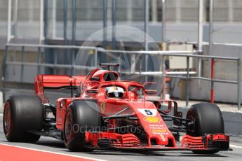 World © Octane Photographic Ltd. Formula 1 – In season test 1, day 1. Scuderia Ferrari SF71-H – Sebastian Vettel. Circuit de Barcelona-Catalunya, Spain. Tuesday 15th May 2018.