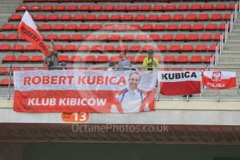 World © Octane Photographic Ltd. Formula 1 – In season test 1, day 2. Williams Martini Racing FW41 – Robert Kubica fans. Circuit de Barcelona-Catalunya, Spain. Wednesday 16th May 2018.