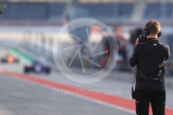World © Octane Photographic Ltd. Formula 1 – In season test 1, day 2. McLaren member taking heat readings. Circuit de Barcelona-Catalunya, Spain. Wednesday 16th May 2018.