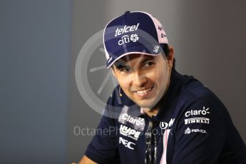 World © Octane Photographic Ltd. Formula 1 – Italian GP - FIA Drivers’ Press Conference. Racing Point Force India - Sergio Perez. Autodromo Nazionale di Monza, Monza, Italy. Thursday 30th August 2018.