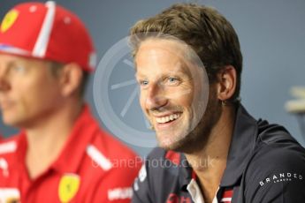 World © Octane Photographic Ltd. Formula 1 – Italian GP - FIA Drivers’ Press Conference. Haas F1 Team - Romain Grosjean Autodromo Nazionale di Monza, Monza, Italy. Thursday 30th August 2018.