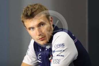 World © Octane Photographic Ltd. Formula 1 – Italian GP - FIA Drivers’ Press Conference. Williams Martini Racing -  Sergey Sirotkin. Autodromo Nazionale di Monza, Monza, Italy. Thursday 30th August 2018.