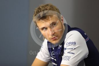 World © Octane Photographic Ltd. Formula 1 – Italian GP - FIA Drivers’ Press Conference. Williams Martini Racing -  Sergey Sirotkin. Autodromo Nazionale di Monza, Monza, Italy. Thursday 30th August 2018.