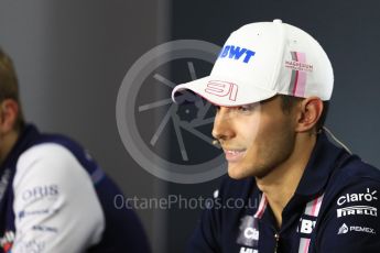 World © Octane Photographic Ltd. Formula 1 – Italian GP - FIA Drivers’ Press Conference. Racing Point Force India -  Esteban Ocon. Autodromo Nazionale di Monza, Monza, Italy. Thursday 30th August 2018.