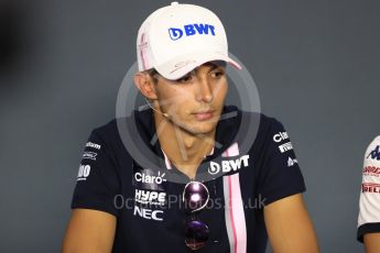 World © Octane Photographic Ltd. Formula 1 – Italian GP - FIA Drivers’ Press Conference. Racing Point Force India - Esteban Ocon. Autodromo Nazionale di Monza, Monza, Italy. Thursday 30th August 2018.