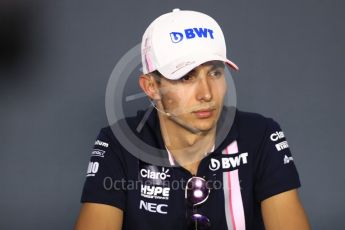 World © Octane Photographic Ltd. Formula 1 – Italian GP - FIA Drivers’ Press Conference. Racing Point Force India -  Esteban Ocon. Autodromo Nazionale di Monza, Monza, Italy. Thursday 30th August 2018.